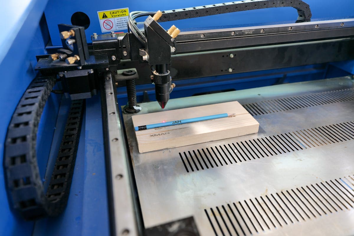 Laser engraving machine in our workshop